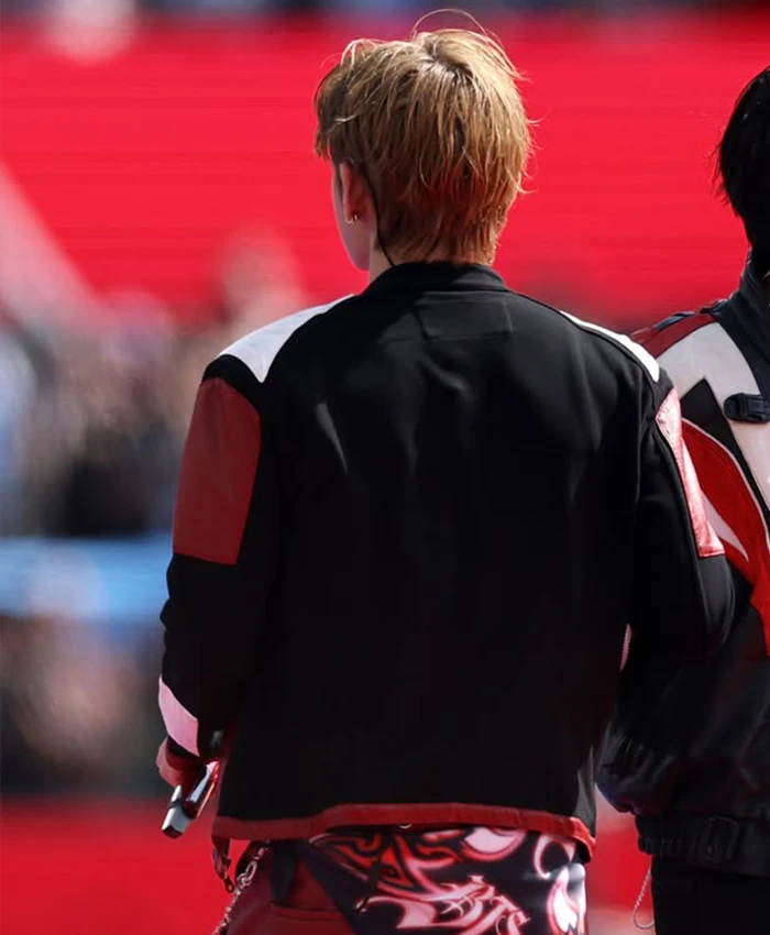 FIFA World Cup Final Halftime Show Kim Taehyung Leather Jacket Back