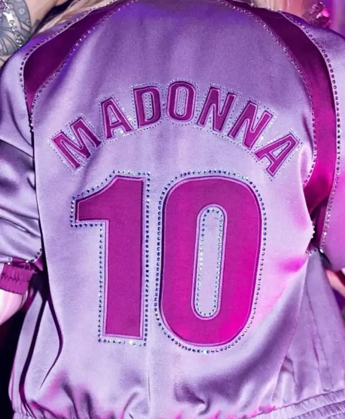 FIFA World Cup Final Halftime Show Madonna Purple Jacket Back