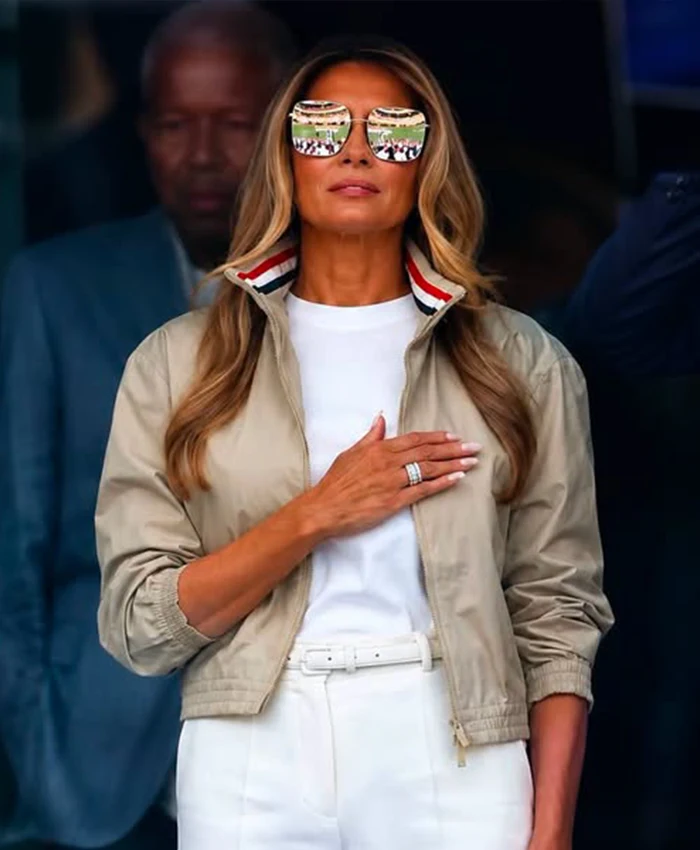 FIFA World Cup Final Halftime Show Melania Trump Beige Jacket