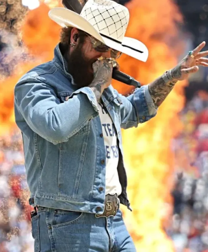 FIFA World Cup Halftime Show Post Malone Denim Jacket Front View