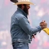 FIFA World Cup Halftime Show Post Malone Denim Jacket Side