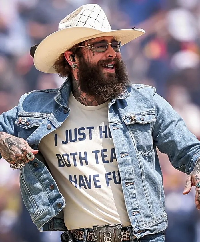 FIFA World Cup Halftime Show Post Malone Denim Jacket