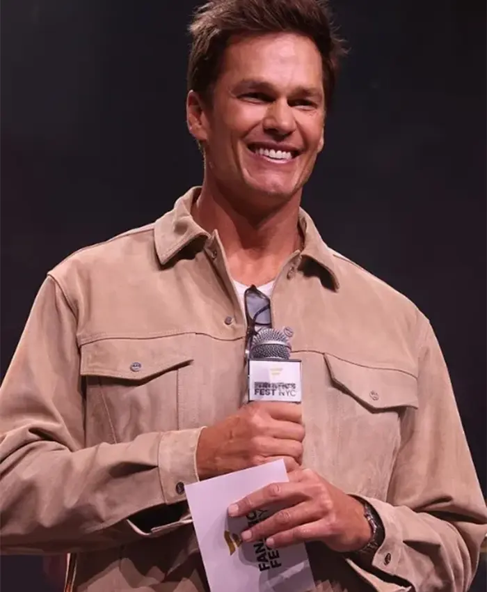 Fanatics Fest NYC 2026 Tom Brady Suede Jacket Front
