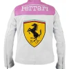 Ferrari Pink Leather Racing Biker Leather Jacket