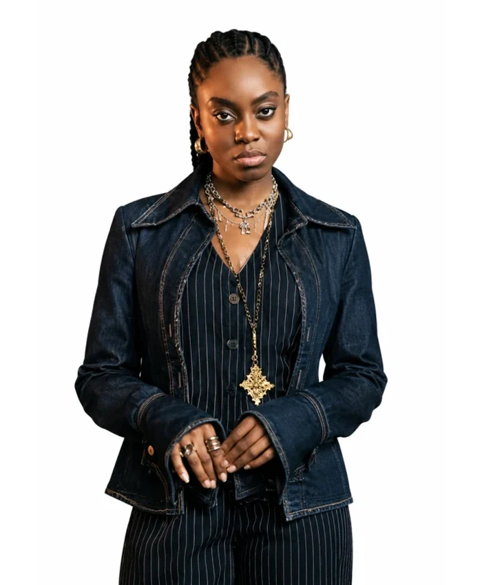 Fightland 2026 Anita Joy Uwajeh Blue Denim Jacket For Sale