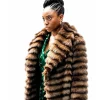 Fightland 2026 Anita Joy Uwajeh Brown Fur Coat