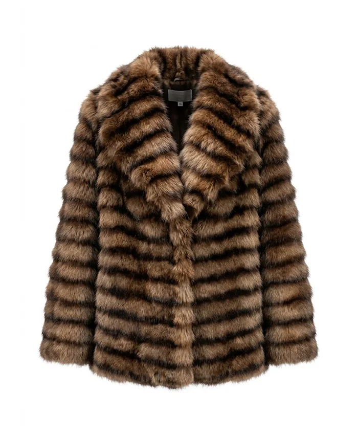 Fightland 2026 Anita Joy Uwajeh Brown Fur Coat For Sale