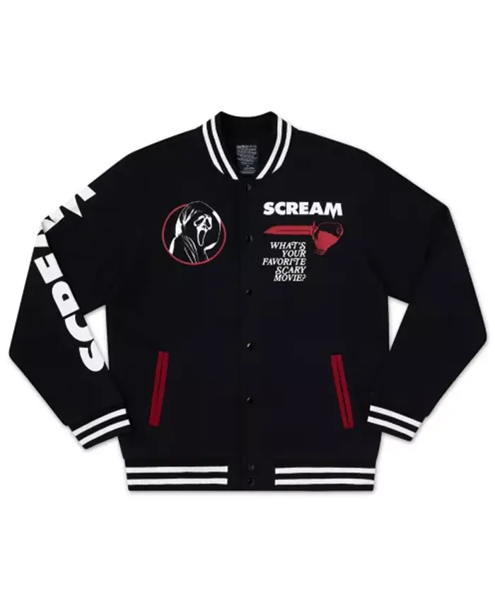 Ghost Face x Scream Black Varsity Jacket