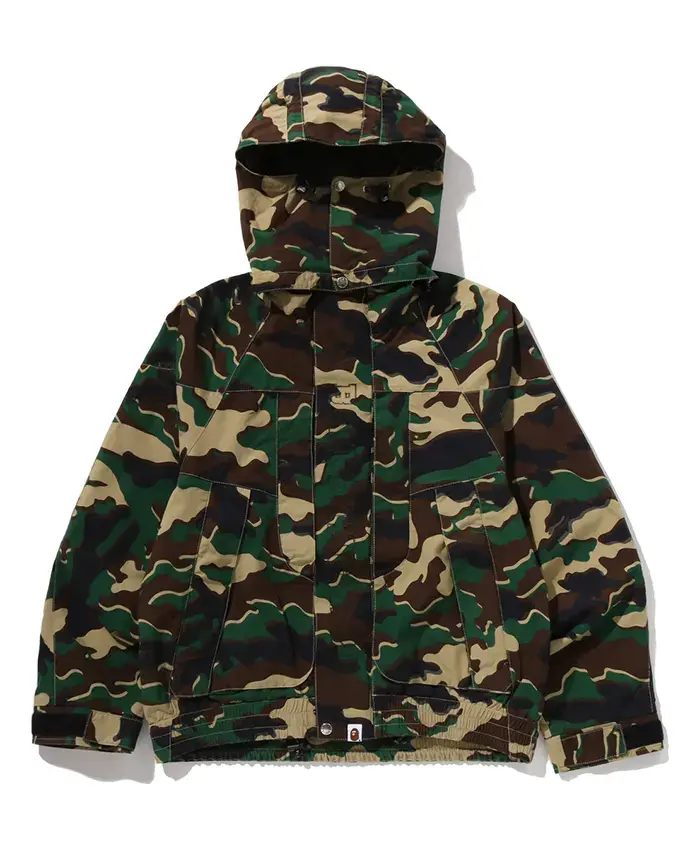 Glitch Woodland Camo Short Snowboard Hooded Jacket