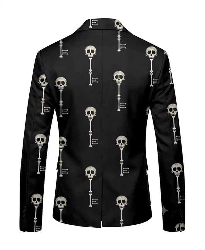 Halloween 3D Printed Skull and Bone Blazer For Sale