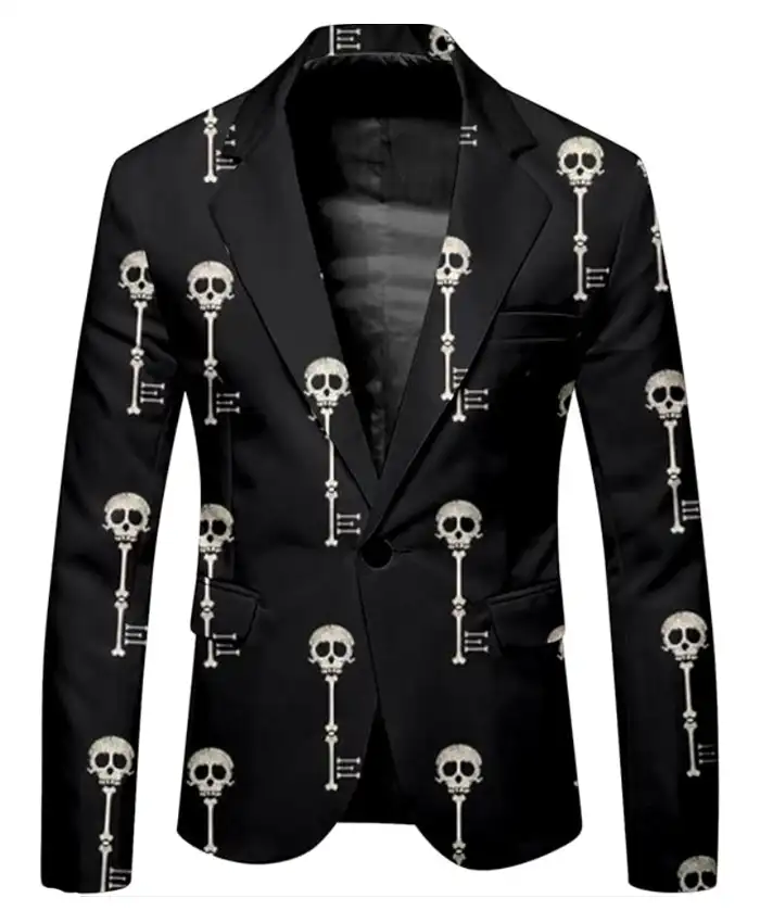 Halloween 3D Printed Skull and Bone Blazer