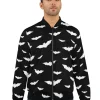 Halloween Bats Black Bomber Jacket Front