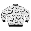 Halloween Bats White Bomber Jacket For Sale