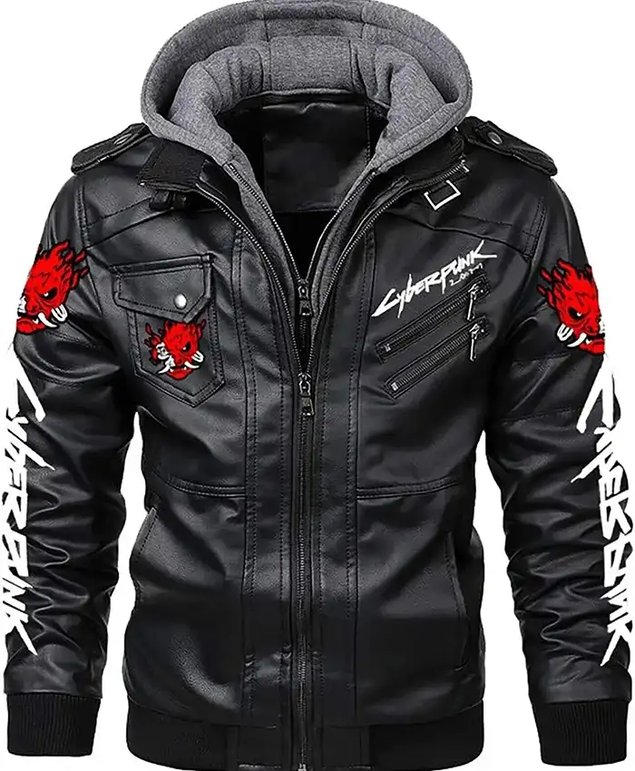 Halloween CP 2077 SM Devil Black Bomber Jacket
