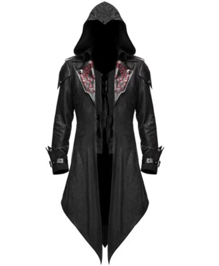 Halloween Finalgang Vintage Hooded Leather Coat