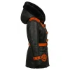 Halloween Gothic Pumpkin Hooded Leather Jacket Side