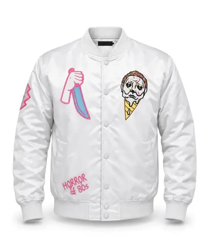 Halloween Ice Scream Satin Varsity Jacket