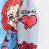 Shop Halloween Love Hurts Chucky Varsity Jacket For Sale