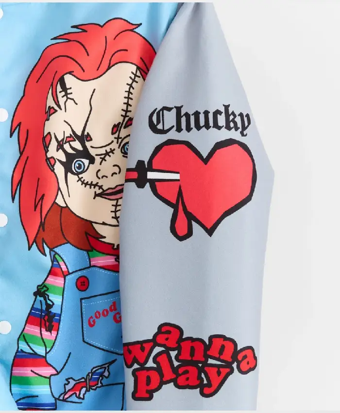 Shop Halloween Love Hurts Chucky Varsity Jacket For Sale