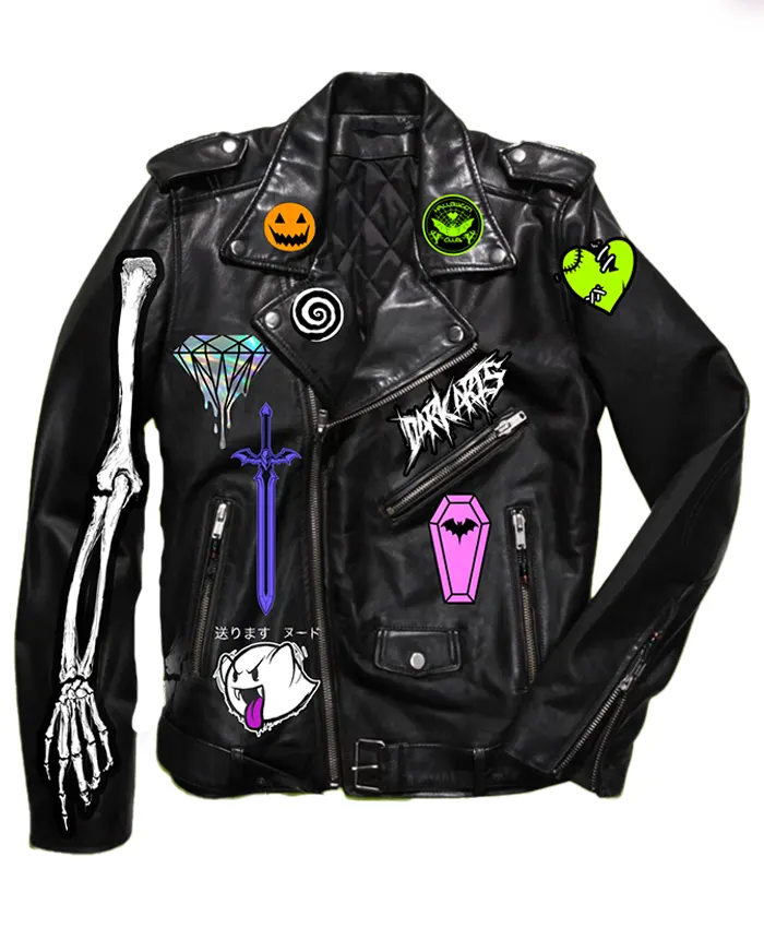 Halloween Members Only Spiked Leather Biker Jacket