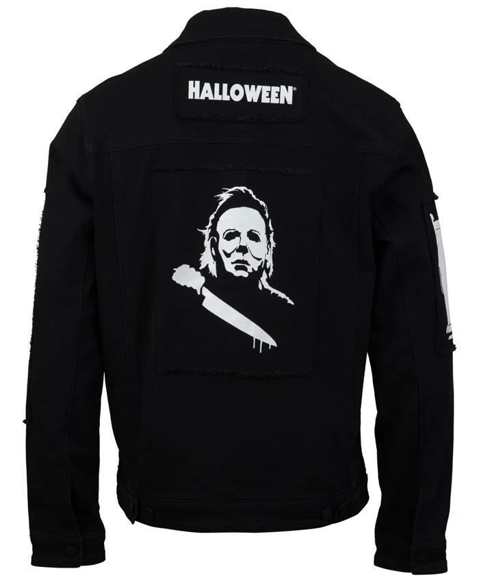 Halloween Michael Meyers Black Denim Jacket Back