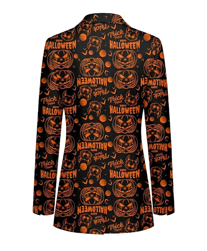 Halloween Pumpkin Women's Work Office Suit Back