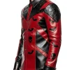 Halloween Skull Bat Red & Black Leather Gothic Cosplay Jacket On Sale