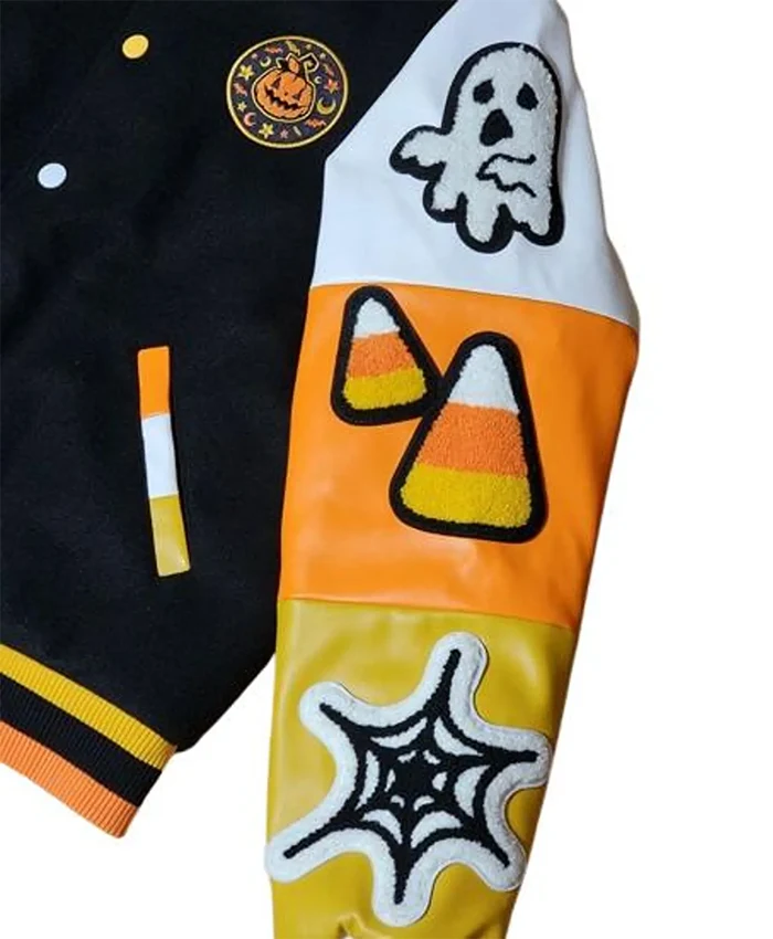 Halloween Spooky Boo Embroidered Patches Varsity Jacket Shop now