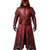 Halloween x Gothic Cosplay Red Leather Duster Coat