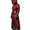 Halloween x Gothic Cosplay Red Leather Duster Coat Side