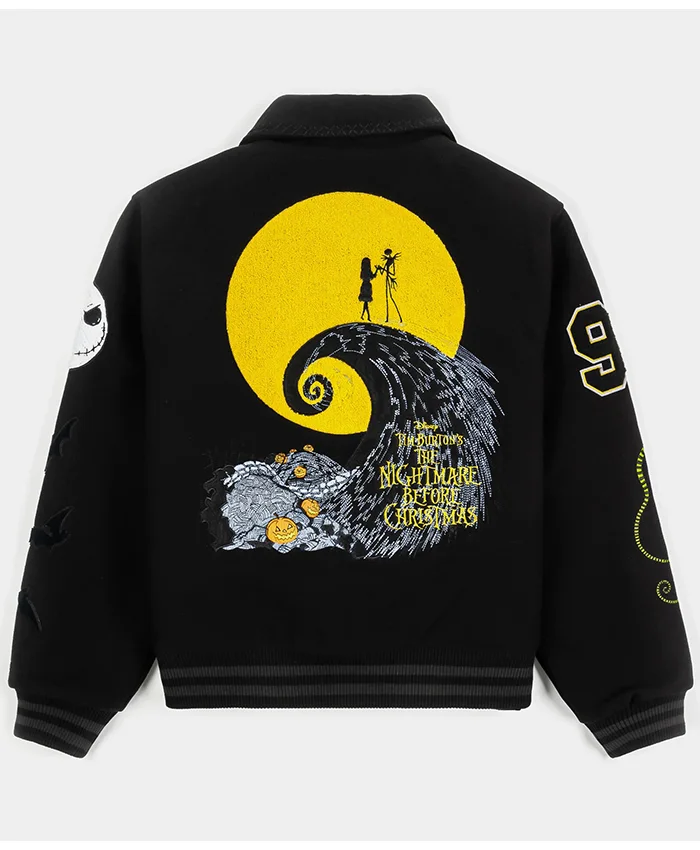 Halloween x The Nightmare Before Christmas Varsity Jacket Back