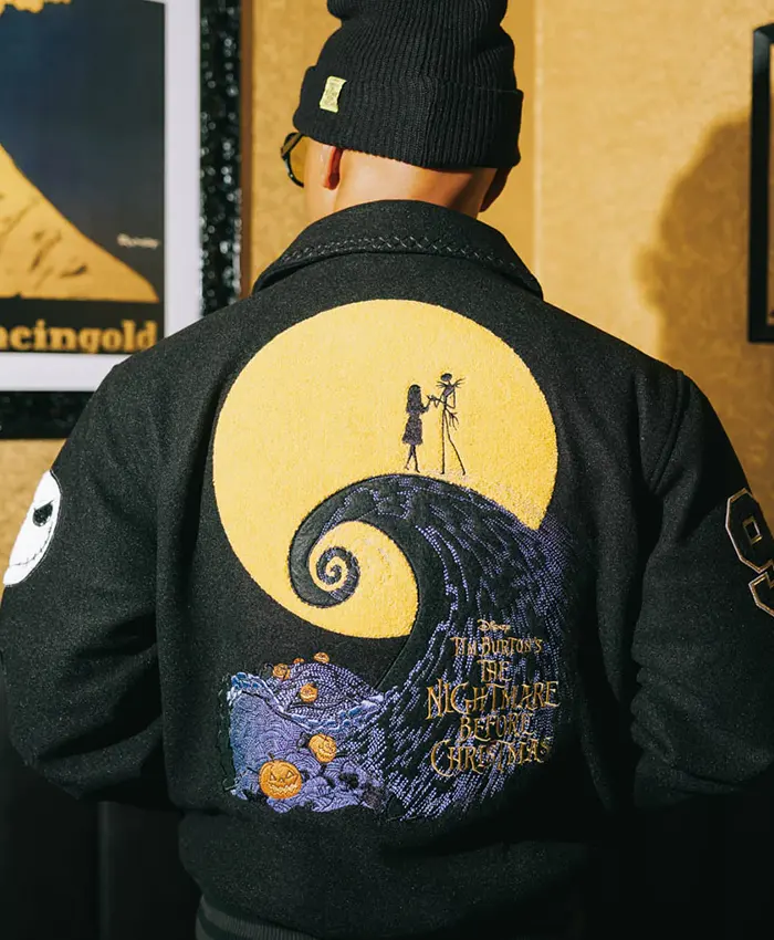 Halloween x The Nightmare Before Christmas Varsity Jacket For Sale