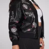 Hello Kitty Forever 21 Rhinestone Real Leather Bomber Jacket