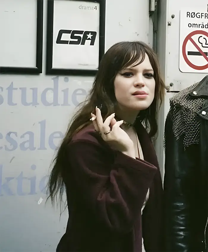 Her Private Hell 2026 Sophie Thatcher Burgundy Coat