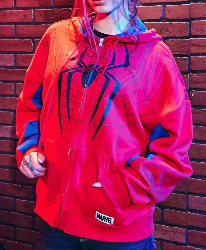 Hombre Arana Spider-Man Girls Oversized Hooded Jacket