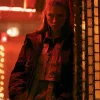 Hunter Schafer TV Series Blade Runner 2099 Maroon Cropped Bomber Jacket