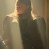 Hunter Schafer TV Series Blade Runner 2099 Maroon Cropped Bomber Jacket For Sale