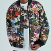 Hybrid Camo Multi Badge Padded MA-1 Jacket Front