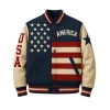 Independence Day USA Flag Wool Varsity Jacket