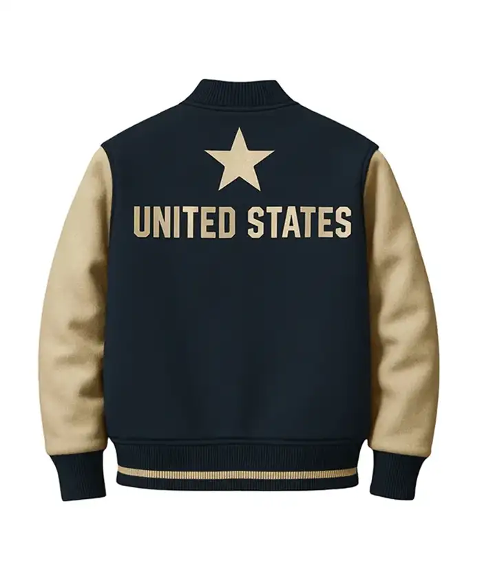 Independence Day USA Flag Wool Varsity Jacket For Sale