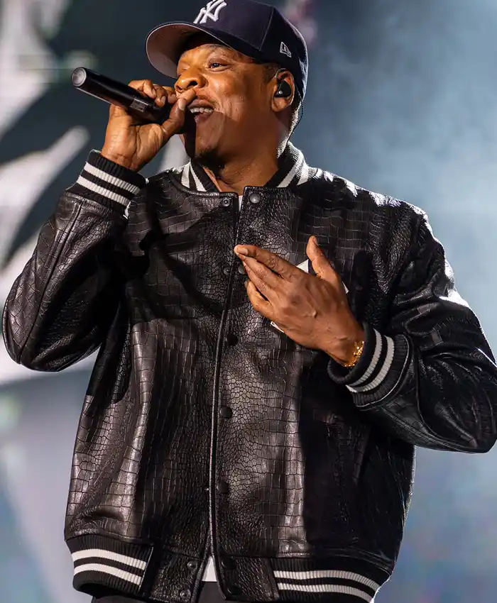 JAŸ-Z 30 Yankee Stadium New York Black Leather Jacket