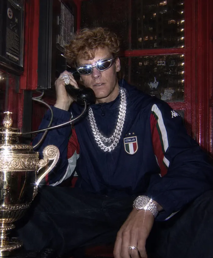 Jannik Sinner Wimbledon Italia Black Track Jacket Front