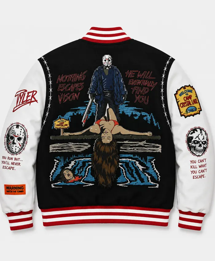 Jason Voorhees x Camp Crystal Lake Varsity Jacket For Sale