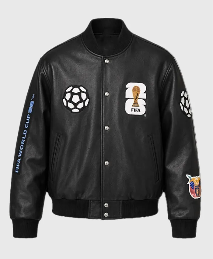 Jeff Hamilton World Cup 2026 Leather Bomber Jacket Front