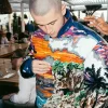 Jeff Hamilton x 00Nation Painted Leather Jacket