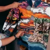 Jeff Hamilton x 00Nation Painted Leather Jacket For Sale