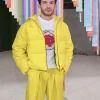 Jonathan Bailey Paris Fashion Week Yellow Puffer Jacket