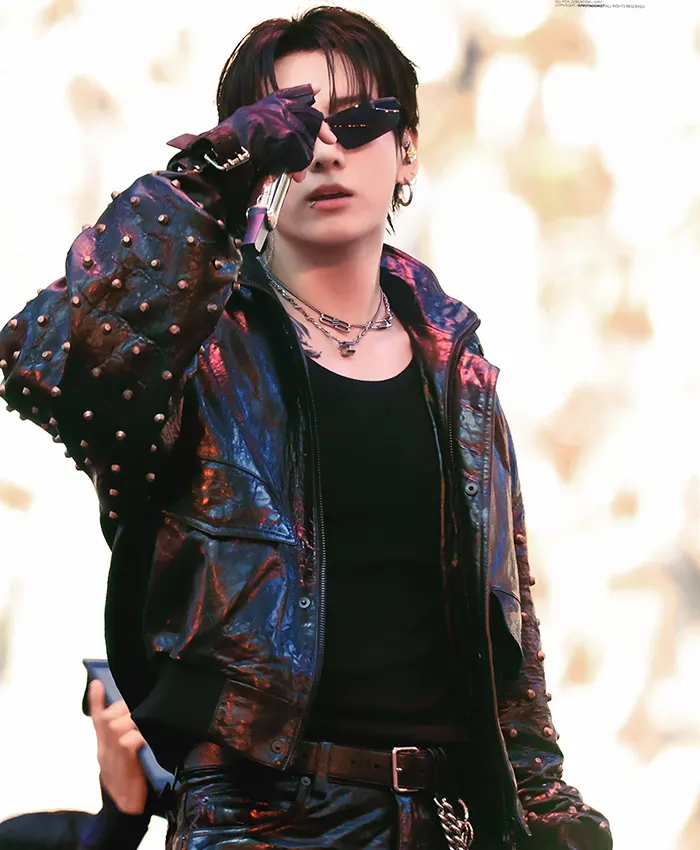 Jungkook Custom Balenciaga Arirang Paris Tour Studded Jacket For Sale