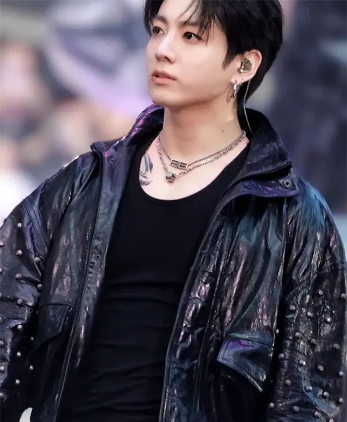Jungkook Custom Balenciaga Arirang Paris Tour Studded Jacket Front