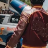 Kai Cenat Streamer University Custom Maroon Jacket Back